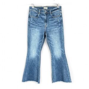 AE77 American Eagle Women’s 12R High-Rise Flare Organic Cotton Denim Jeans Blue